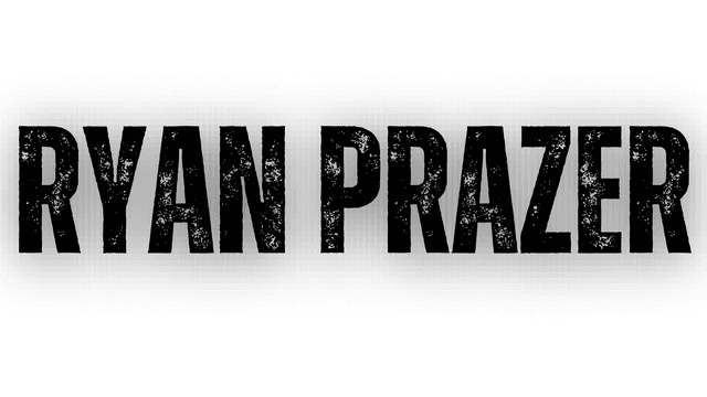 Cracked Black Text that says ‘RYAN PRAZER’ 